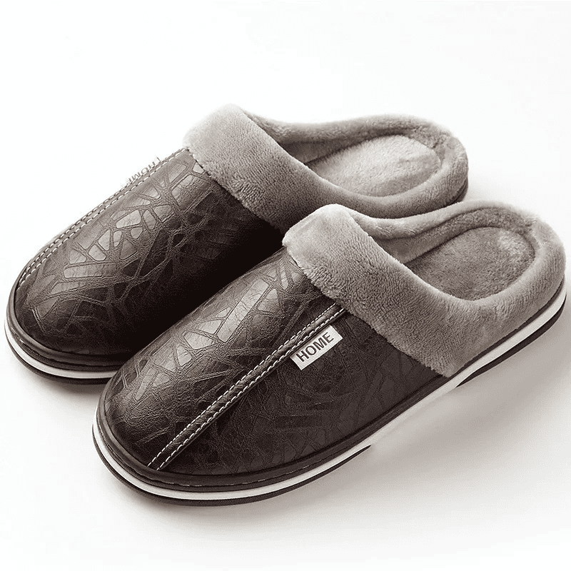 [Compre 1 Leve 2] Pantufla Ortopédica de Cuero – Interior Afelpado [Antiodor]