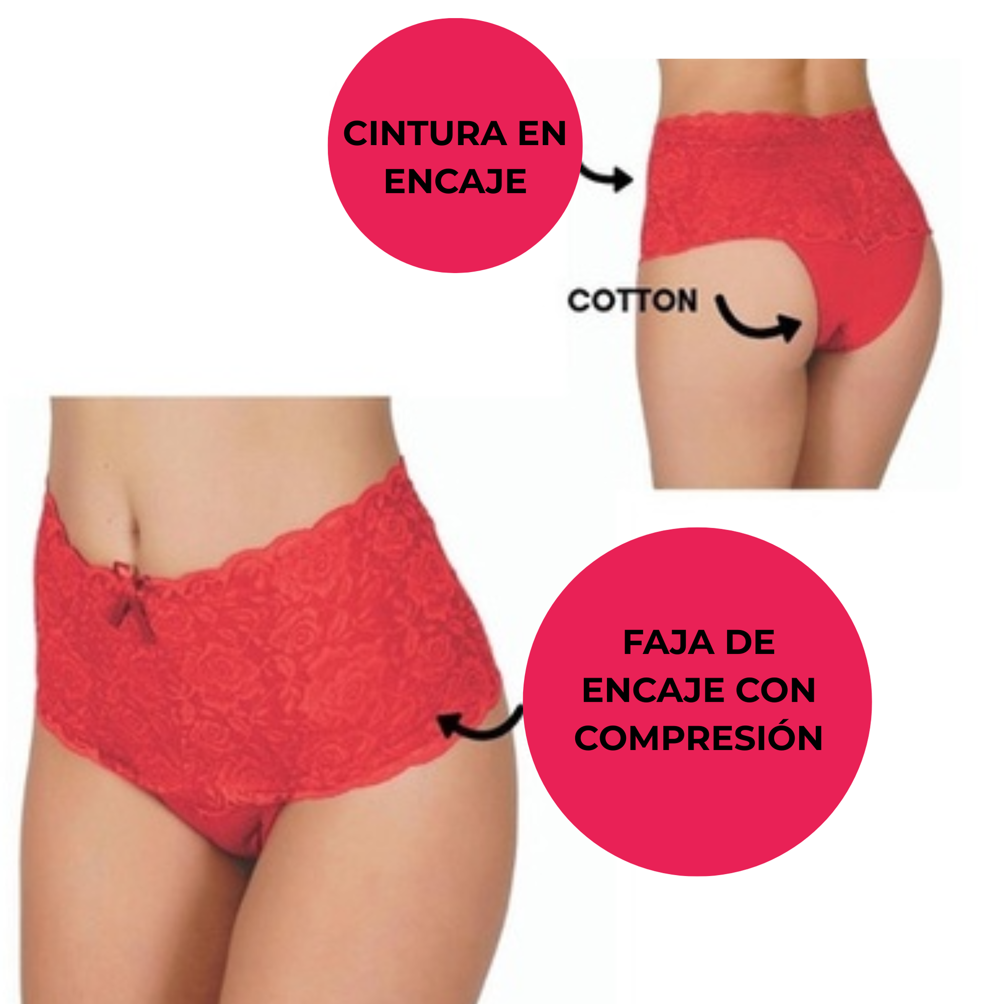 Kit de 8 Bombachas Faja Modeladora con Encaje