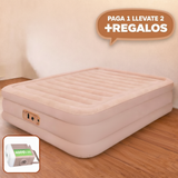 [Llevá 2 Pagá 1] Colchón Inflable King Portátil con Revestimiento Triple Antidesgarro +REGALO: Bomba de Aire Eléctrica